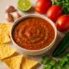 a bowl of blended salsa