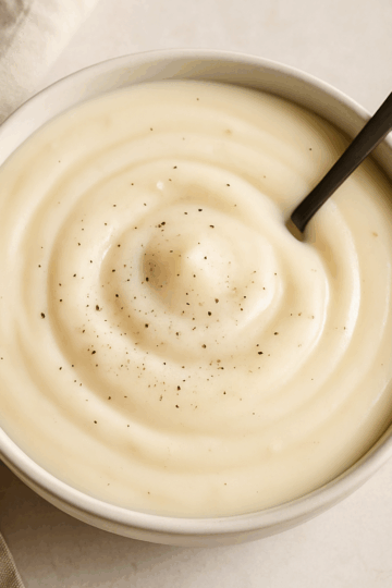 a bowl of creamy cheesy bechamel