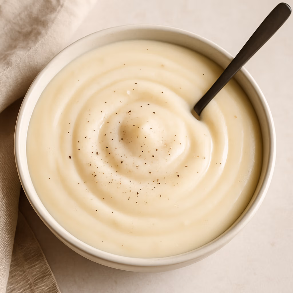 a bowl of creamy cheesy bechamel