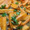 Roasted Carrots Garnished with Parsely