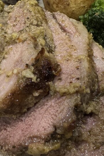slices of perfectly roasted leg of lamb