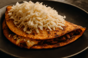 SLow cooker beef birria taco with oaxaca cheese