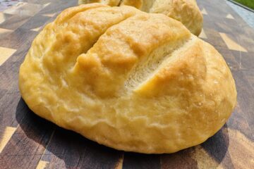 a loaf of homemade rosemary and thyme ghee brushed bread inspired by Marvel Wanda Maximoff