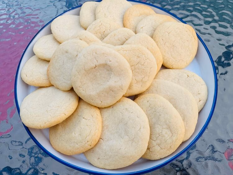 A plate of shortbread cookies