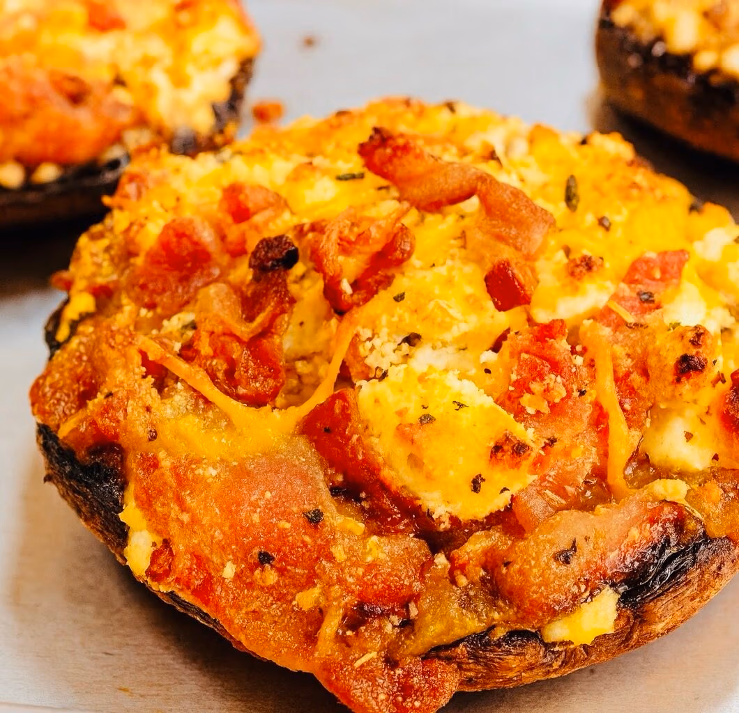 Bacon and Goat Cheese Stuffed Mushrooms