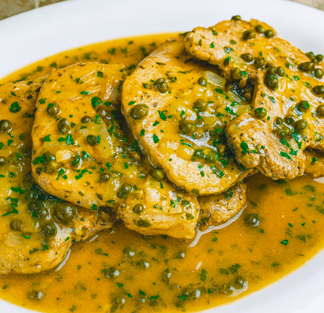 Pork Chops in Silky Lemon-Caper Sauce
