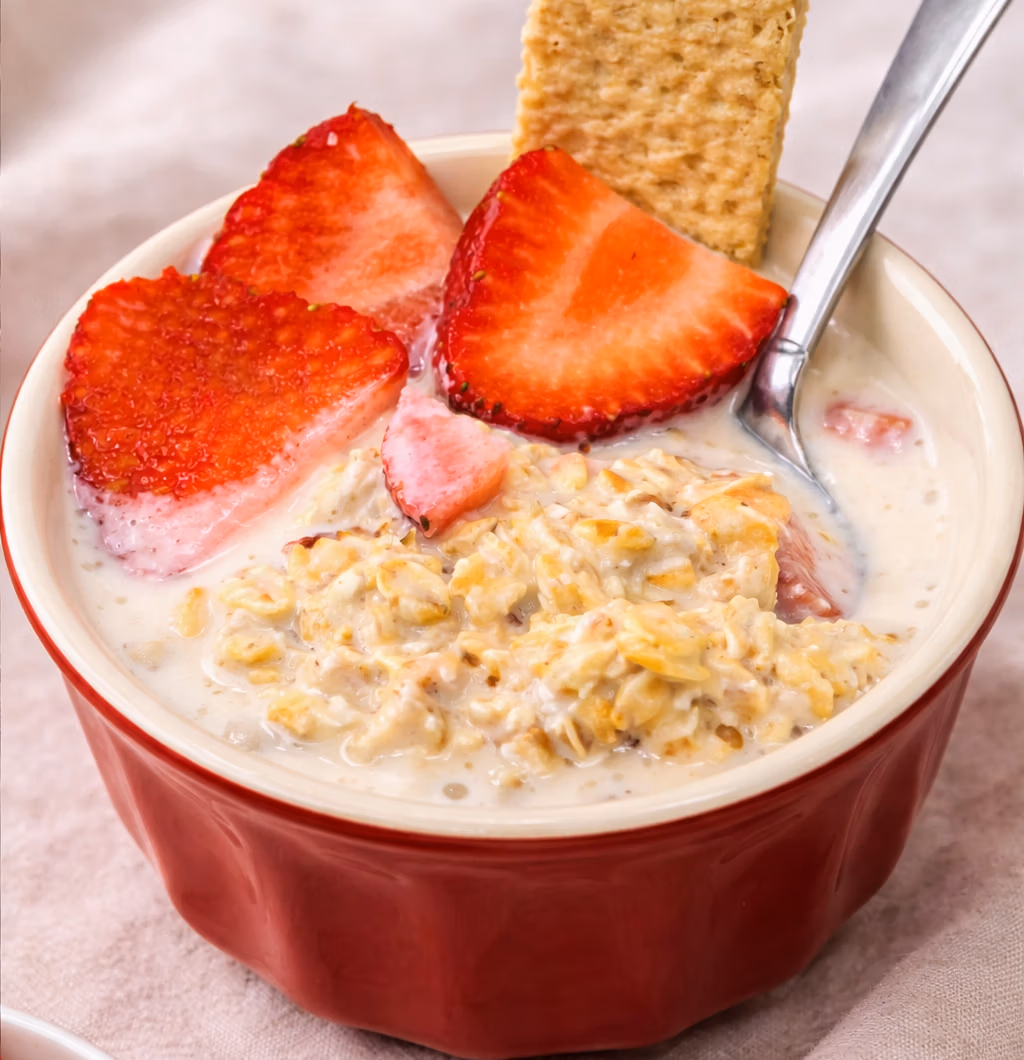 Strawberry Shortcake Overnight Oats