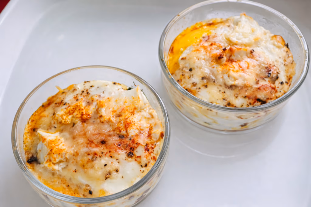 oven baked creamy baked eggs